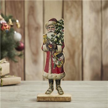 Vintage Nostalgic Santa Christmas Tree Figurine 12x5x2