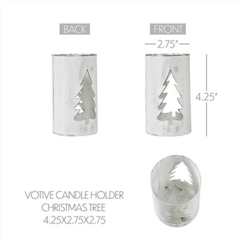 Votive Candle Holder Christmas Tree 4.25x2.75x2.75