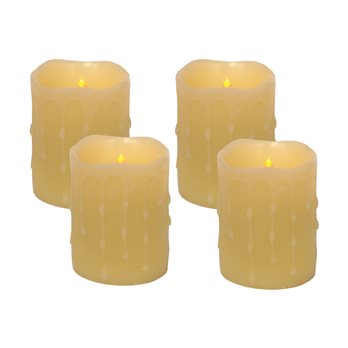 LED Dripping Wax Pillar Candles (Set of 4)