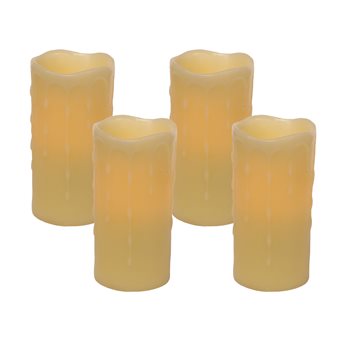 LED Dripping Wax Pillar Candles (Set of 4)