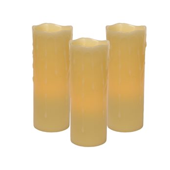 LED Dripping Wax Pillar Candles (Set of 3)