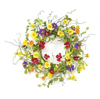 Summer Garden Trumpet Wreath 20"D