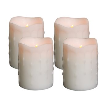 LED Dripping Wax Pillar Candles (Set of 4)