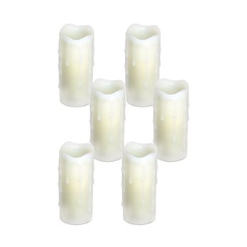 LED Dripping Wax Pillar Candles (Set of 6)