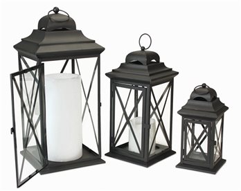 Iron Metal Floor Lantern (Set of 3)