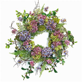 Hydrangea Floral Wreath 22"D