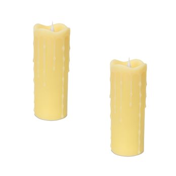 Simplux Designer LED Dripping Candle with Moving Flame and Remote (Set of 2)