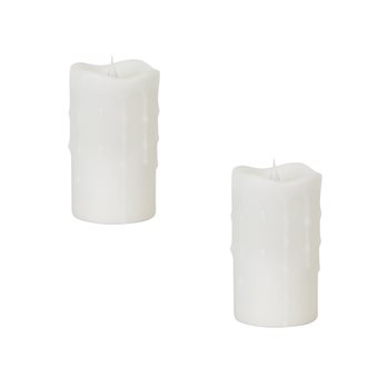 Simplux Designer LED Dripping Candle with Moving Flame and Remote (Set of 2)