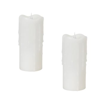 Simplux Designer LED Dripping Candle with Moving Flame and Remote (Set of 2)