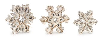 Beaded Wood Design Snowflake Decor (Set of 3)