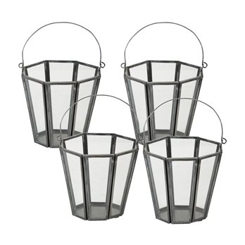 Iron Candle Holder Bucket with Handle (Set of 4)