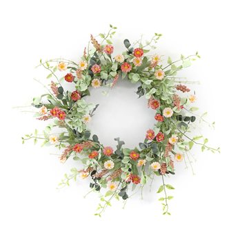 Mini Daisy Floral Wreath 24"D