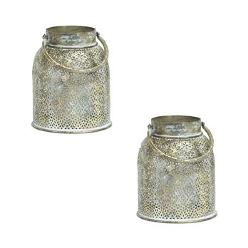 Punched Metal Candle Holder (Set of 2)