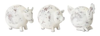 Weathered Stone Farm Animal Figurine (Set of 3)