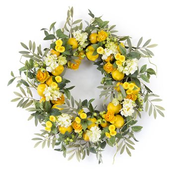 Lemon Floral Wreath 28"D