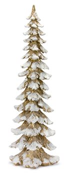 Gold Flocked Pine Tree 34.5"H