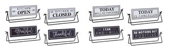 Reversable Sentiment Sign with Stand (Set of 4)