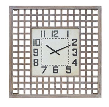 Lattice Wood Wall Clock 29.5"SQ