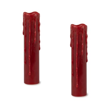 Red LED Dripping Wax Designer Candle with Remote (Set of 2)