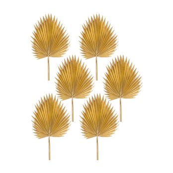 Natural Gold Fan Palm Leaf (Set of 6)