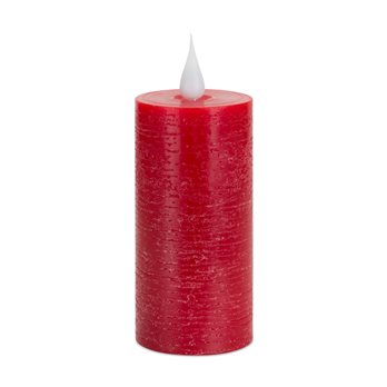 Red LED Designer Wax Candle with Moving Flame