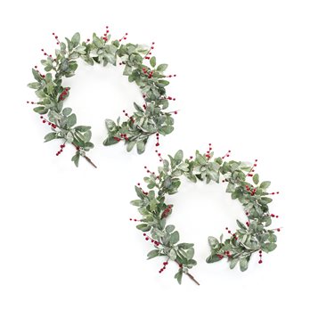 Frosted Mistletoe Garland with Berries (Set of 2)