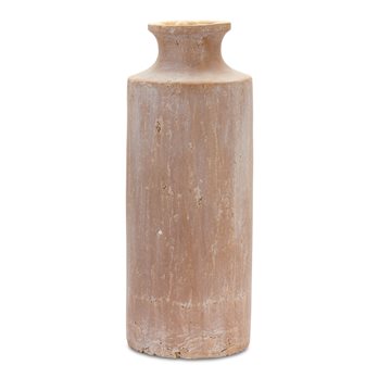 Distressed Terra Cotta Floor Vase 19"H