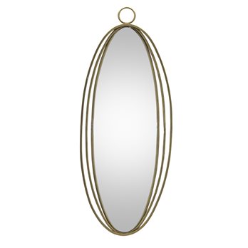 Iron Oval Wall Mirror 34.25"H