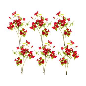 Red Floral and Bud Spray (Set of 6)