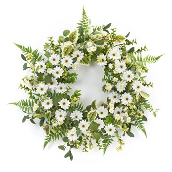 Mixed Fern and Daily Floral Wreath 22.5"D