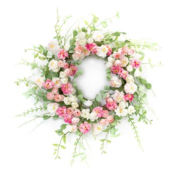 Mixed Peony Floral Wreath 23"D