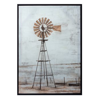 Framed Windmill Canvas Print 28"H