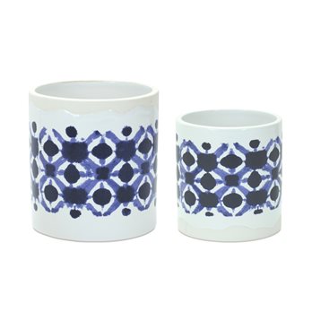 Tie-Dye Print Ceramic Pot (Set of 2)