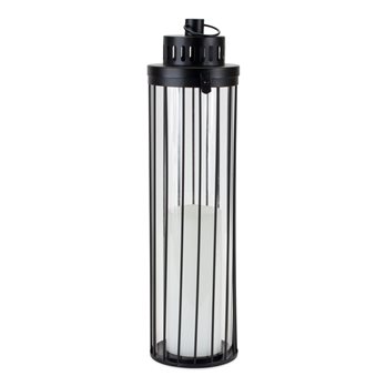 Modern Round Metal Floor Lantern 18"H