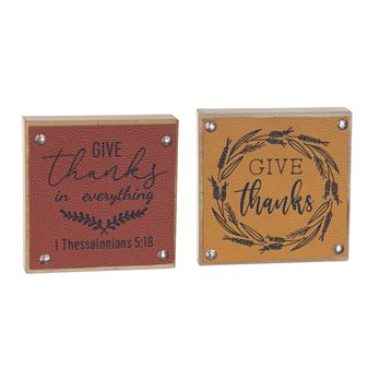 Give Thanks Harvest Sign (Set of 6)