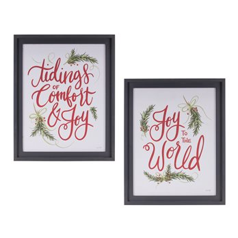 Framed Holiday Sentiment Sign (Set of 2)