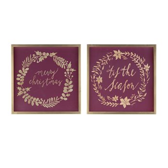 Framed Holiday Sentiment Sign (Set of 2)