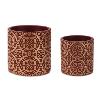 Ornate Snowflake Planter (Set of 2)