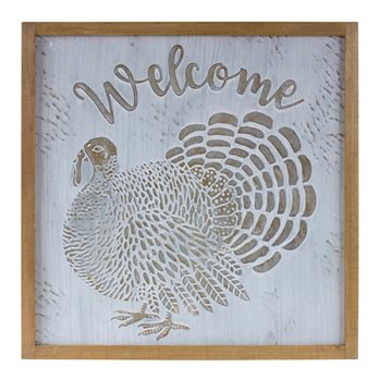 Metal Welcome Turkey Sign 20"SQ