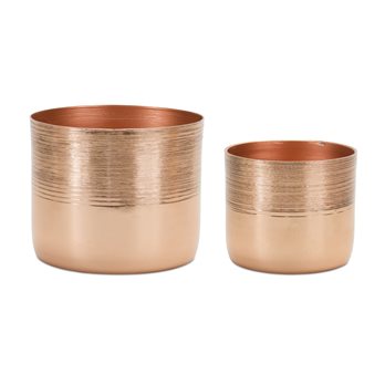 Etched Copper Metal Planter (Set of 2)