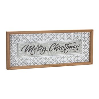 Ornate Metal Merry Christmas Sign 19.75"L