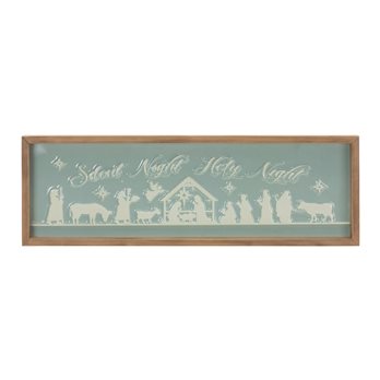 Framed Silent Night Sign 20"L