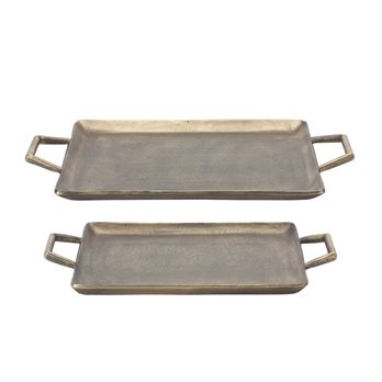 Bronze Metal Tray (Set of 2)