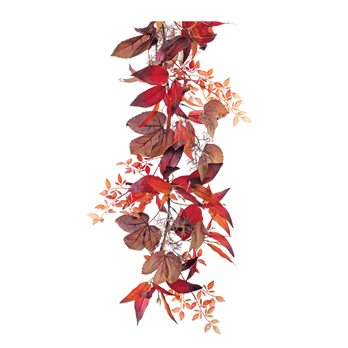 Mixed Fall Foliage Garland 6'L