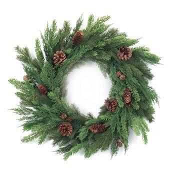 Mixed Pine Cone Wreath 27"D