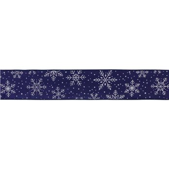 Navy Snowflake Ribbon (Set of 2) 2.5" x 10 Yds.