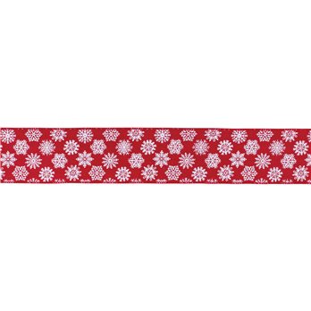 Red Snowflake Ribbon (Set of 2) 2.5" x 10 Yds.