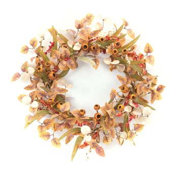 Mixed Fall Foliage Wreath 22"D