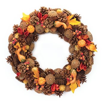 Mixed Cone and Berry Wreath 10.5"D