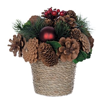 Potted Pinecone Ornament Arrangement (Set of 2)